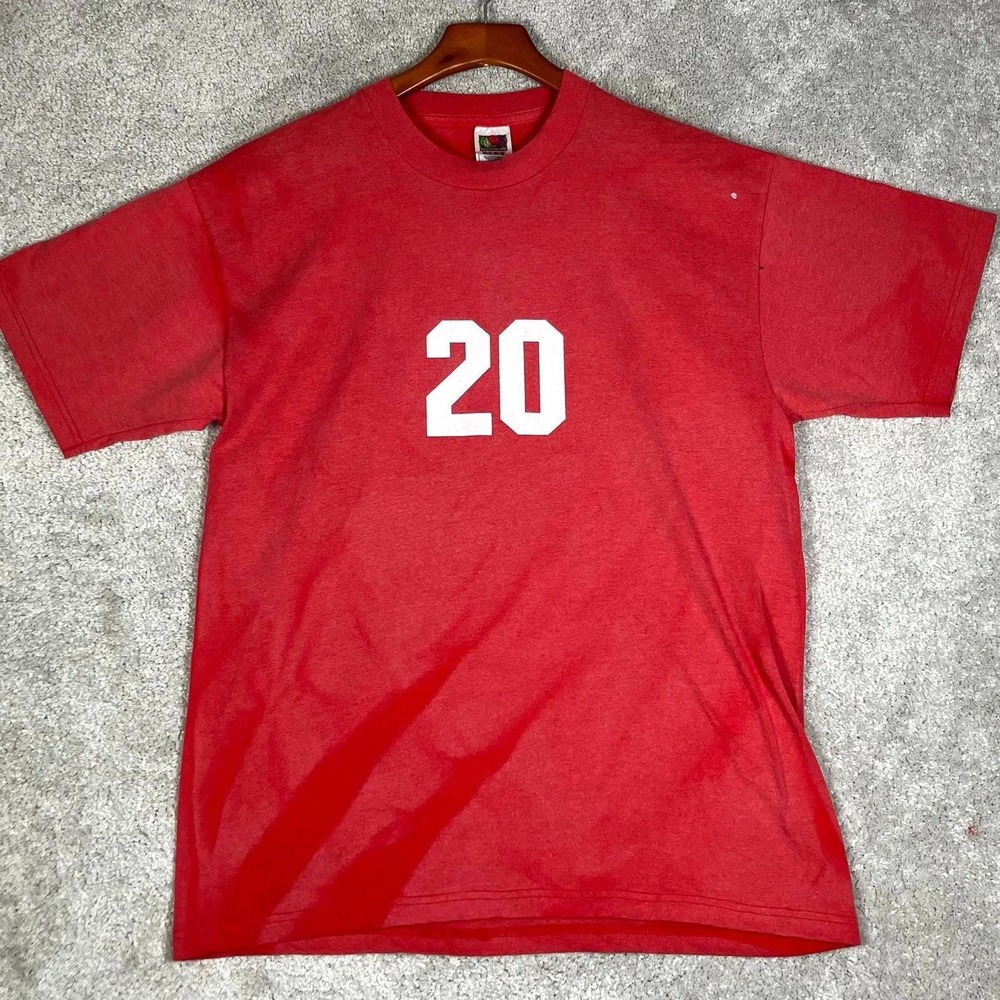 VTG #20 T Shirt Mens L Red Chapel Hill Parks Recreation Graphic Sunfaded Burnout